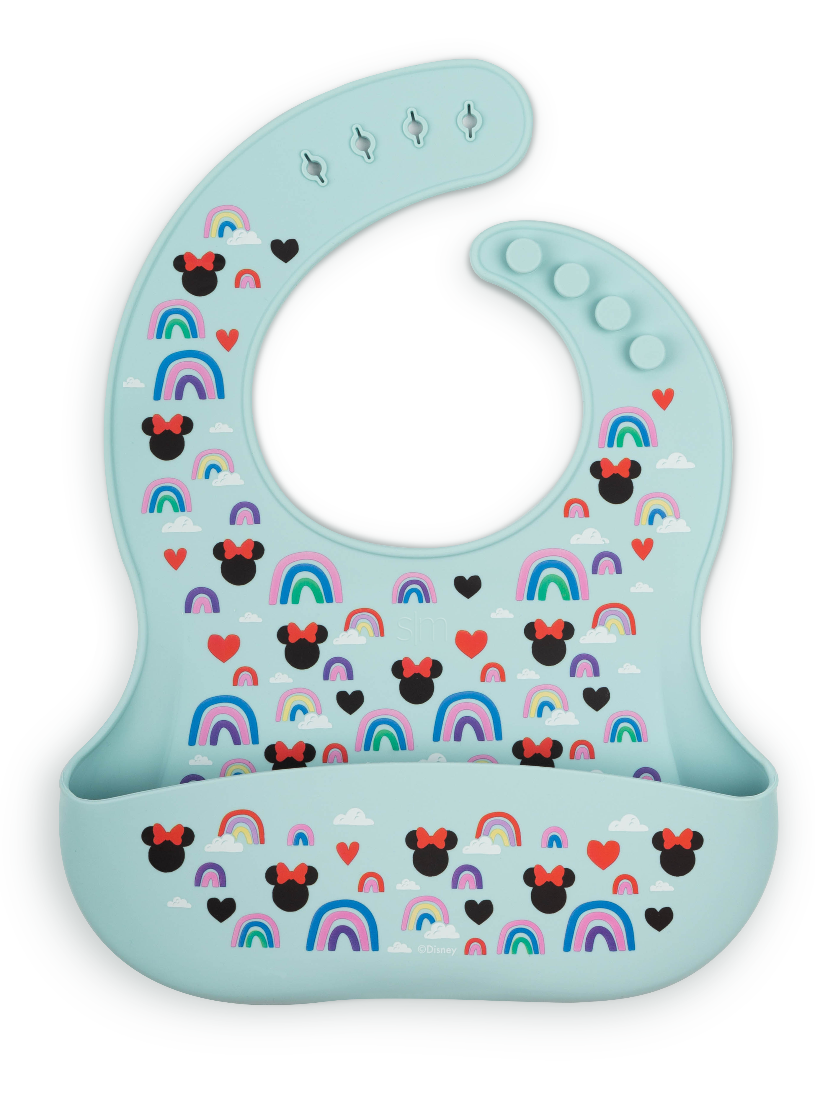 Bennett Silicone Bib - Minnie Mouse Rainbows