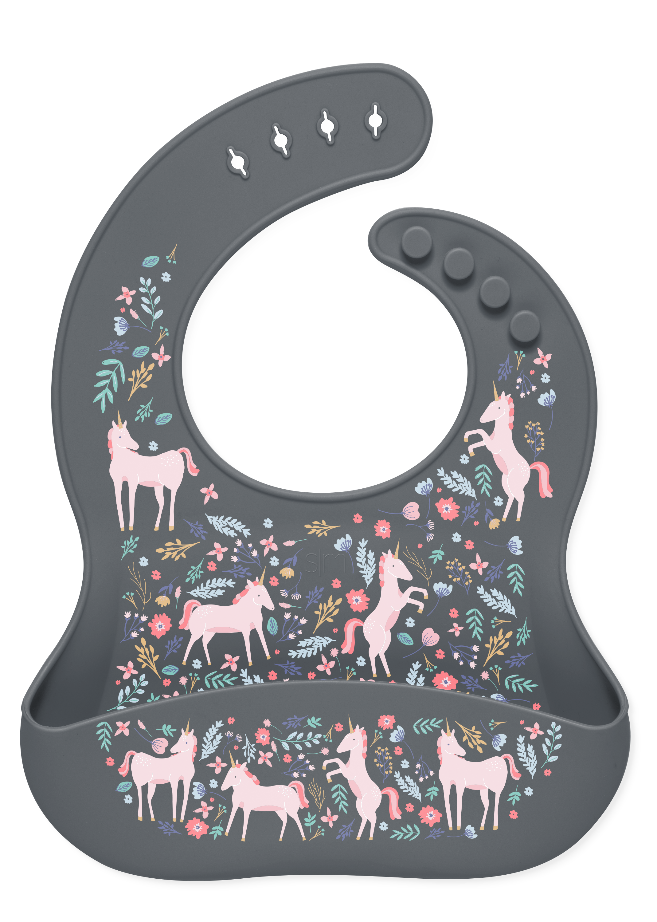 Bennett Silicone Bib - Unicorn Fields