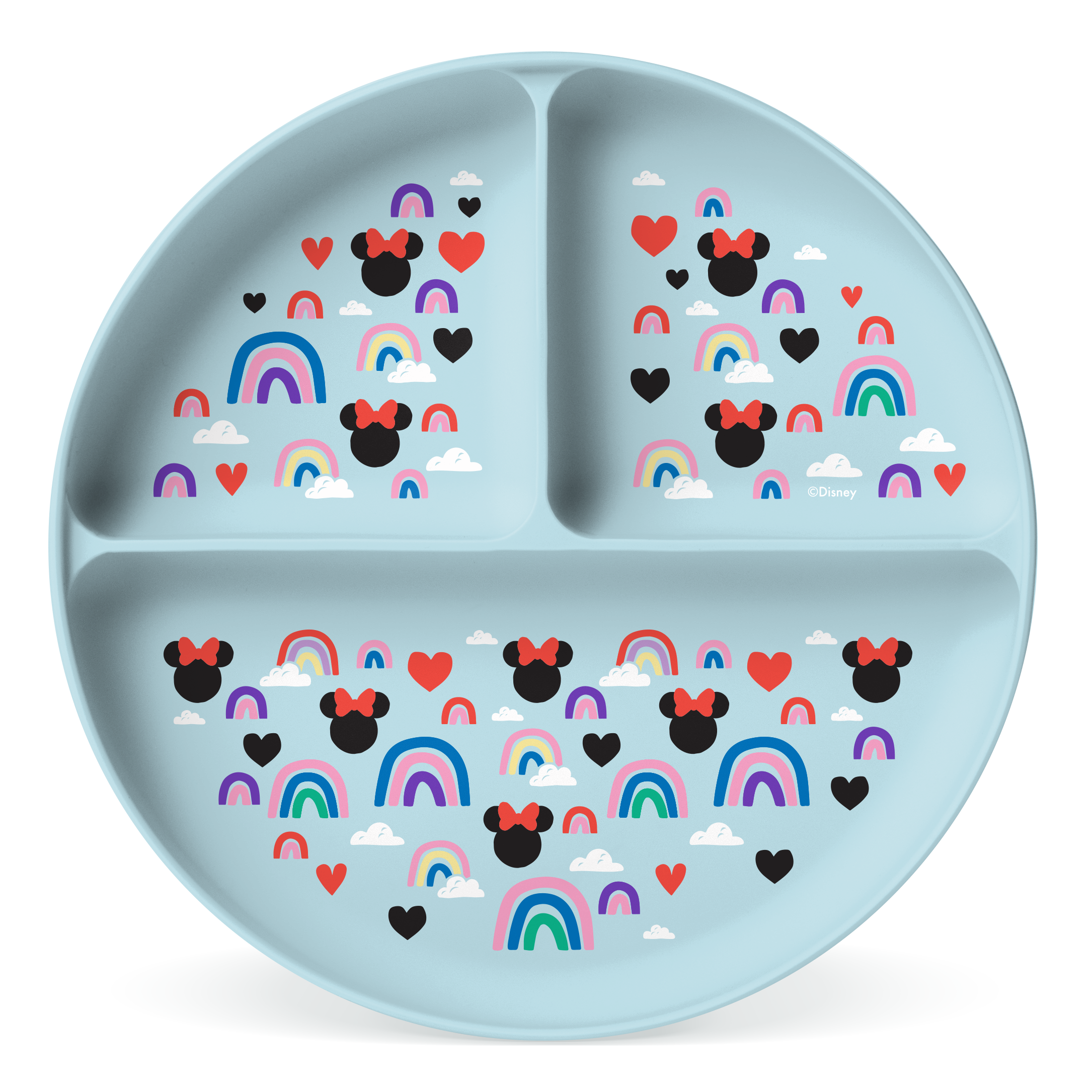 Parker Silicone Partitioned Plate - Minnie Mouse Rainbows