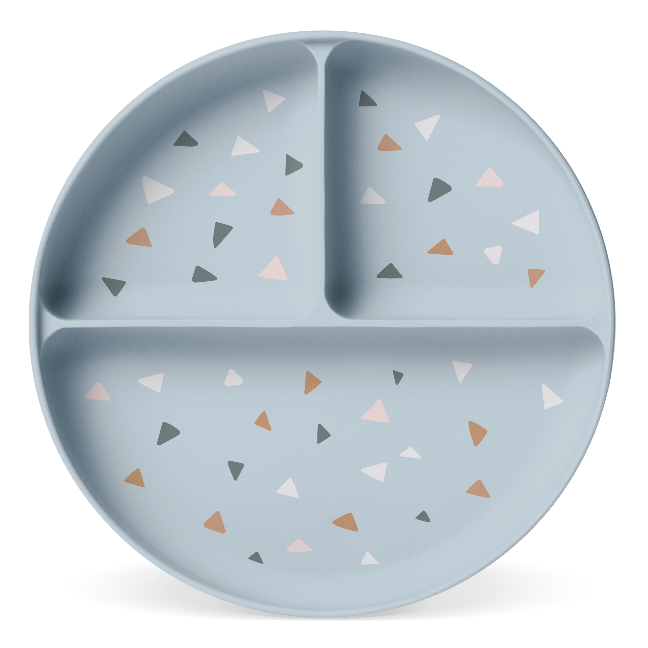 Parker Silicone Partitioned Plate - Gray Triangles