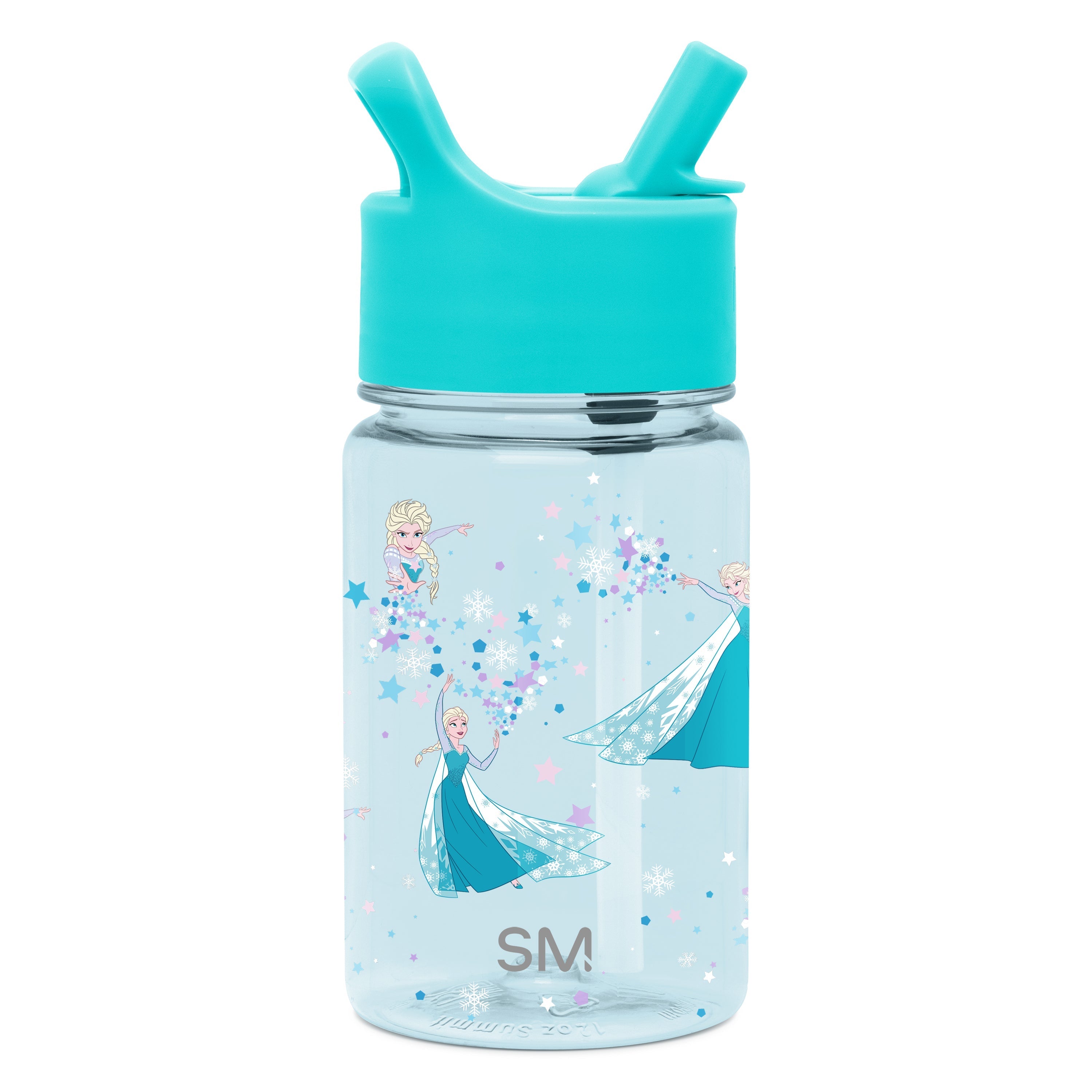 Summit Kids Plastic Water Bottle with Straw Lid - Frozen Elsa's Snowflake / SKS