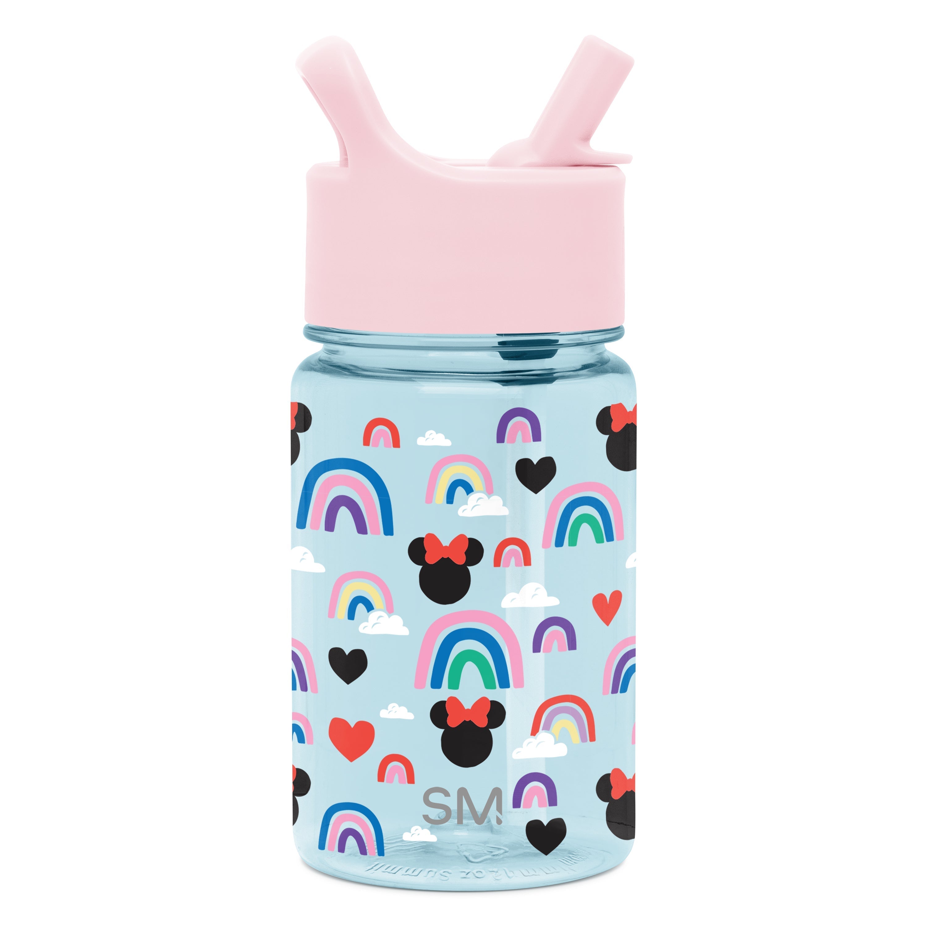 Summit Kids Plastic Water Bottle with Straw Lid - Minnie Mouse Rainbows / SKS