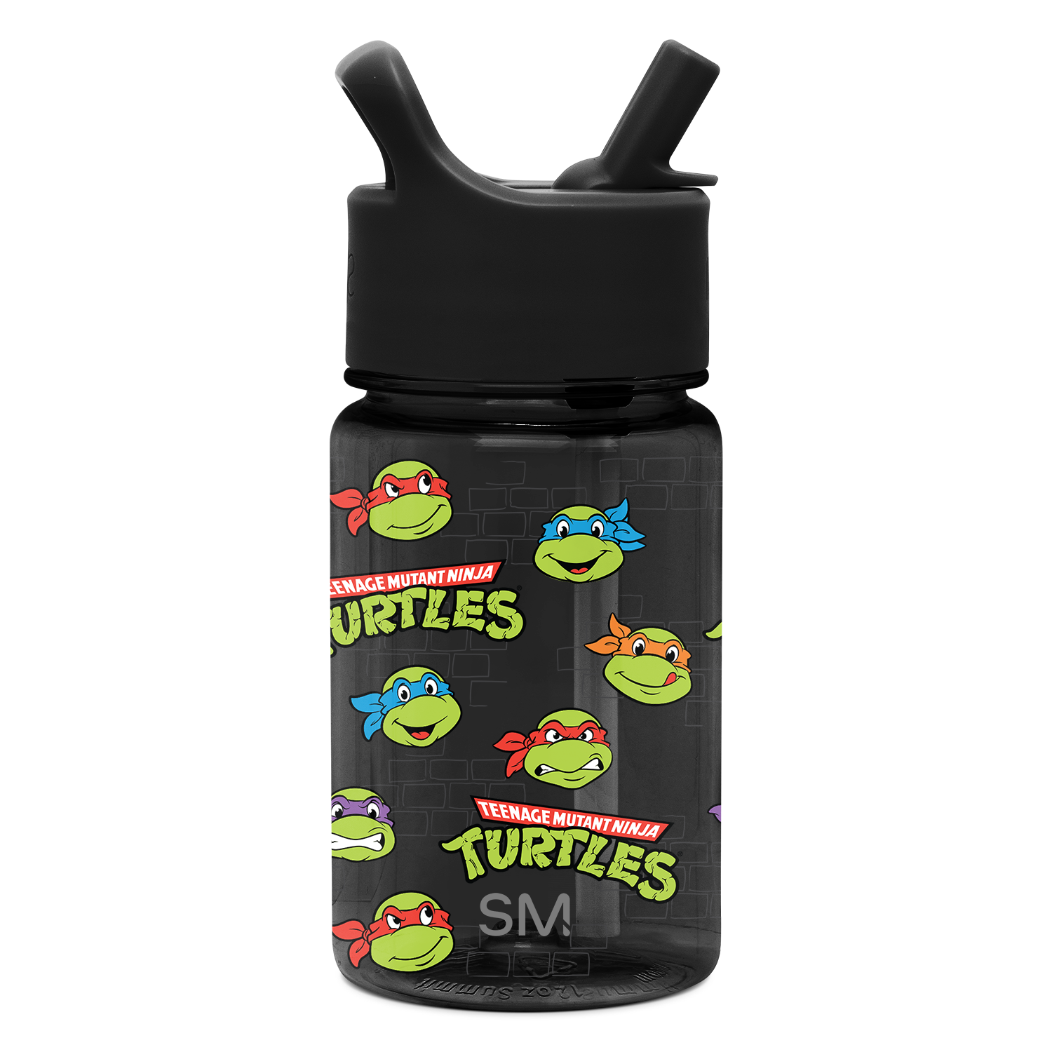 Summit Kids Plastic Water Bottle with Straw Lid - Teenage Mutant Ninja Turtles Turtles Unite / SKS