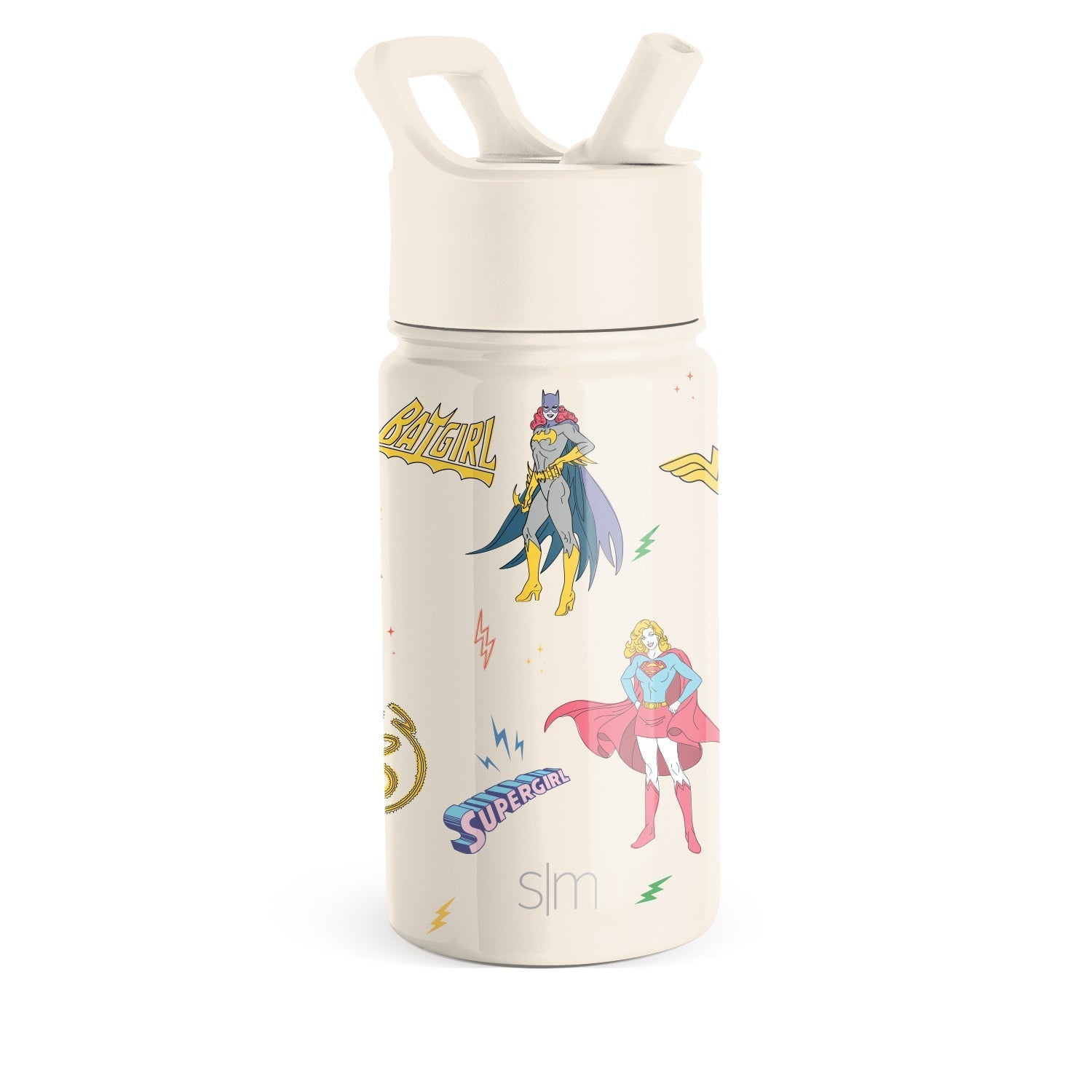 Summit Kids Water Bottle with Straw Lid - 14oz - DC Super Hero Girls / Straw / SM