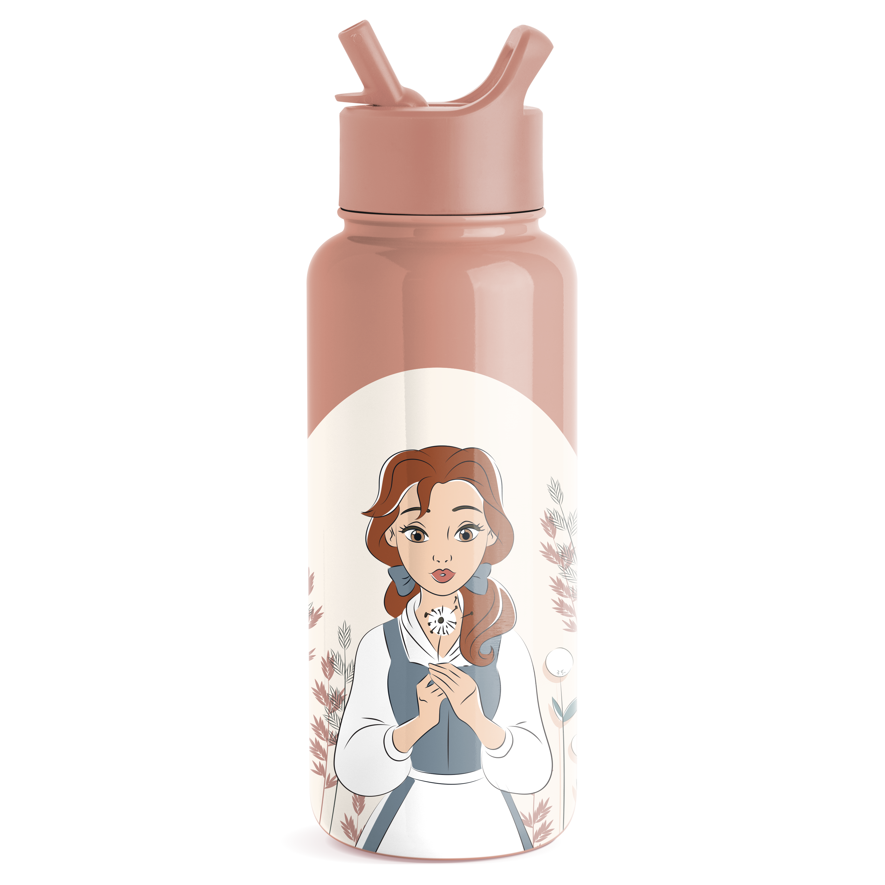 Disney Summit Water Bottle with Straw Lid - Belle on Mauve