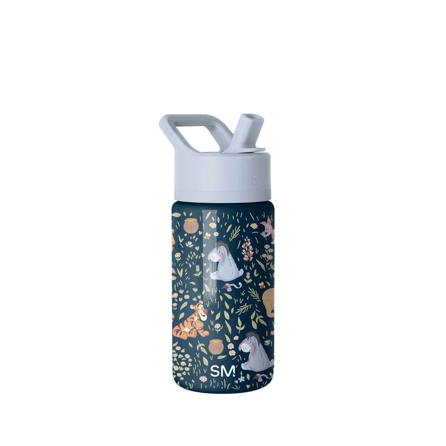 Summit Kids Water Bottle with Straw Lid - 14oz - Winnie the Pooh Floral / Straw / SM2