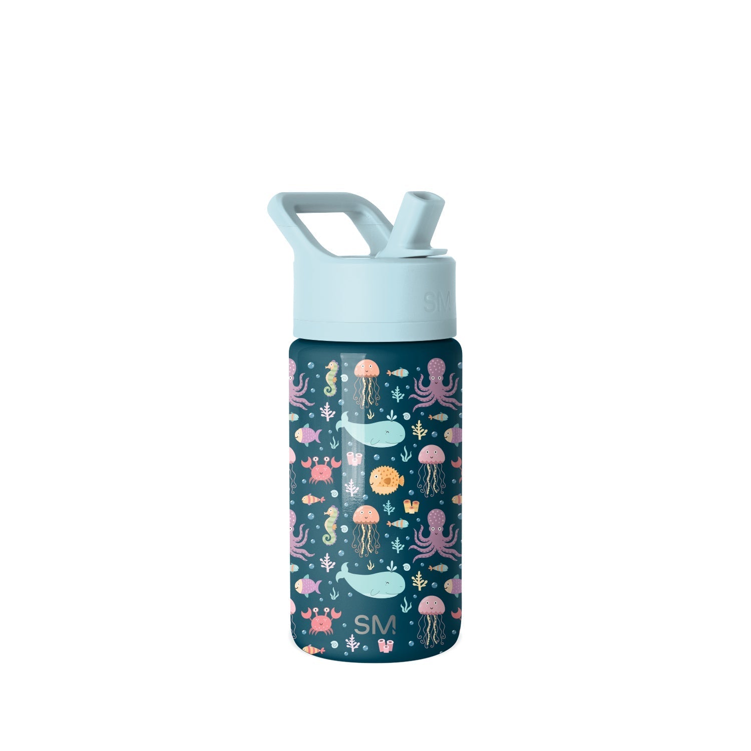 Summit Kids Water Bottle with Straw Lid - 14oz - Under the Sea / Straw / SM2