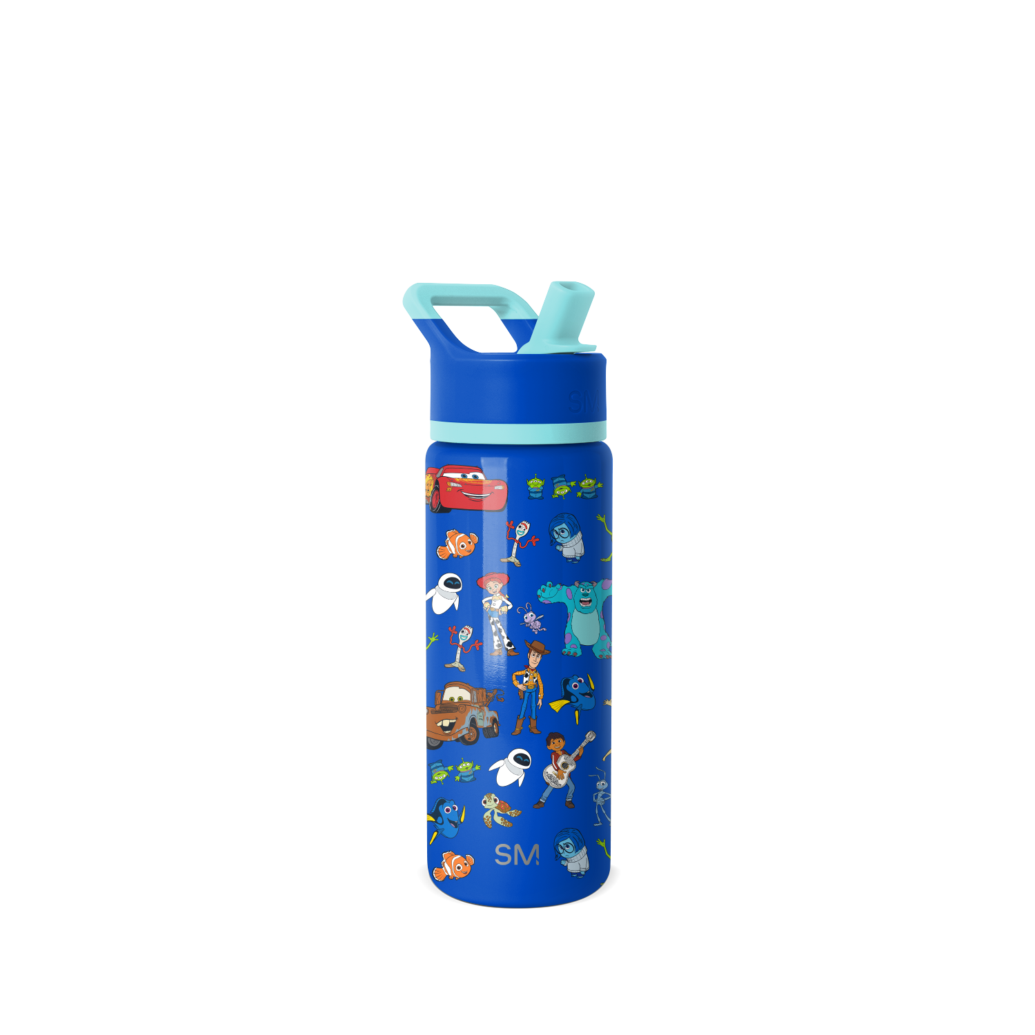 Summit Kids Water Bottle with Straw Lid - 18oz - SM2 - Pixar Mashup on Blue
