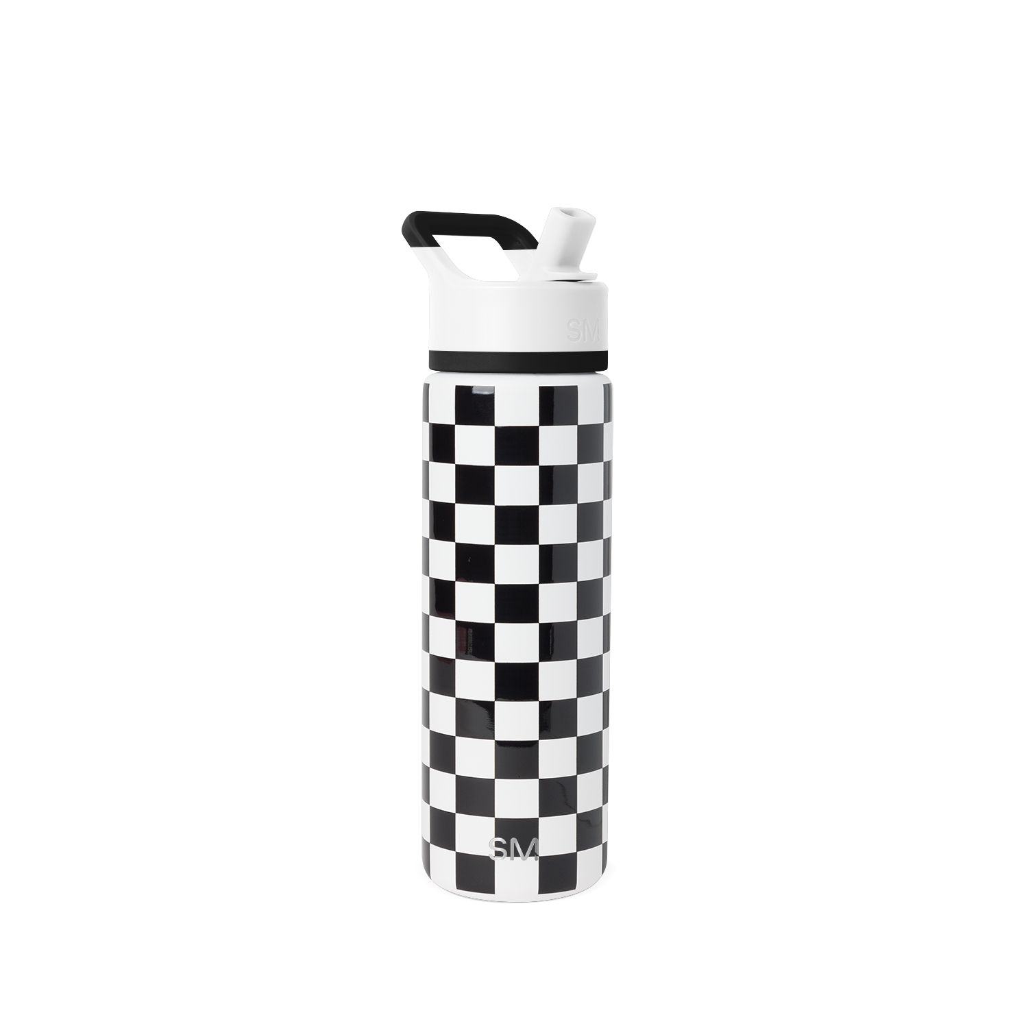 Summit Water Bottle with Straw Lid - 22oz / Black and White Checkmate