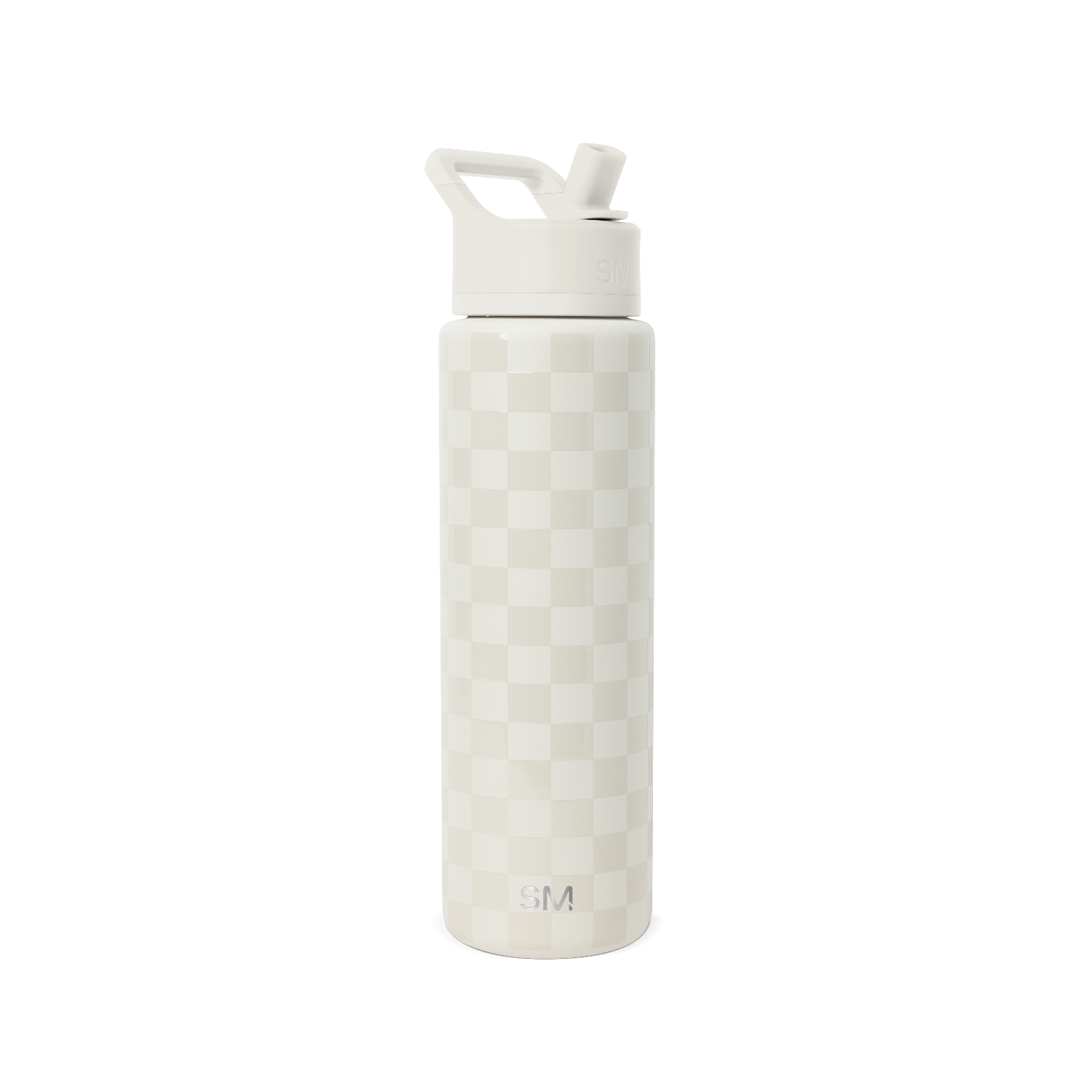 Summit Water Bottle with Straw Lid - 30oz / Cream Checkmate