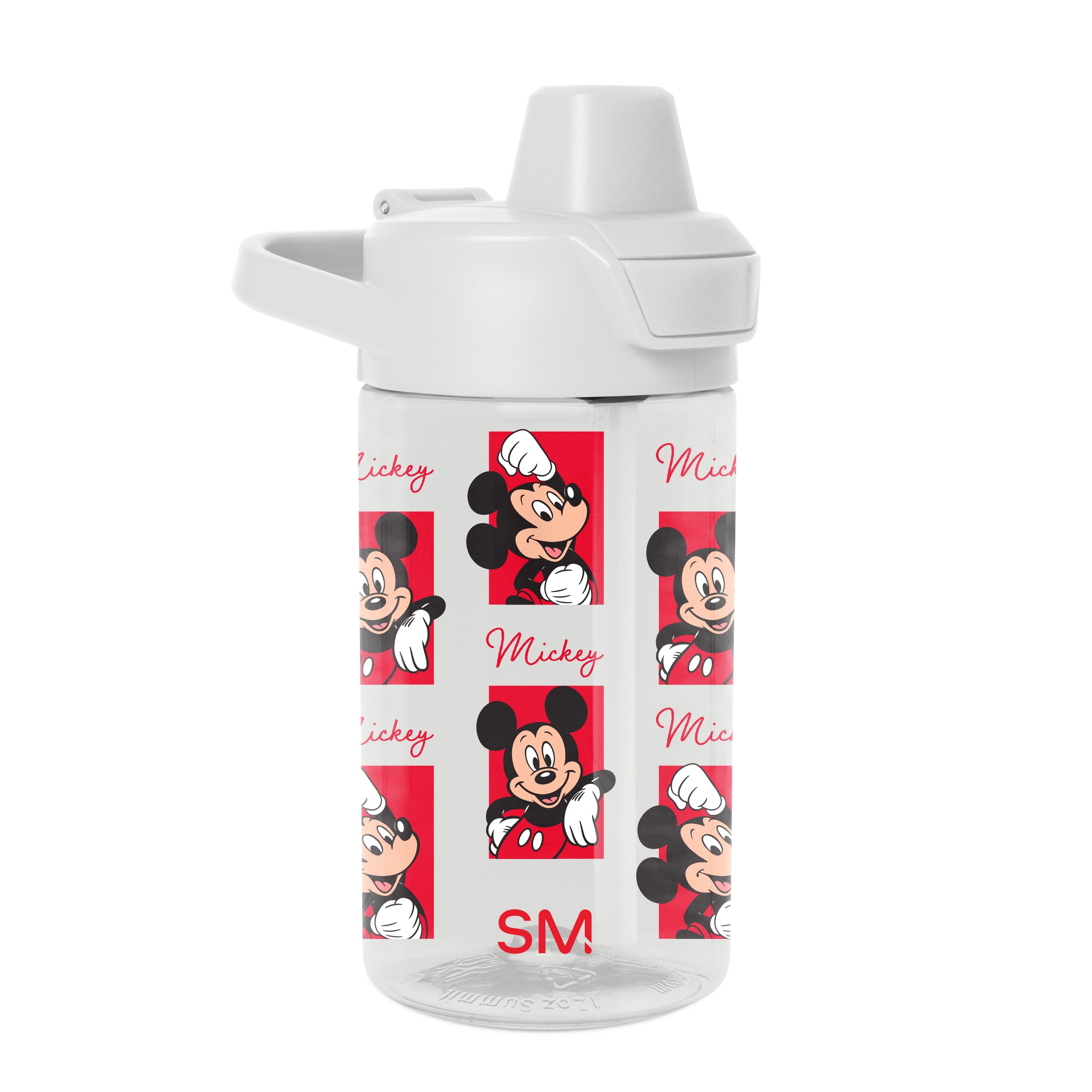 Summit Kids Plastic Water Bottle with Simple Flip Straw Lid - Mickey Montage